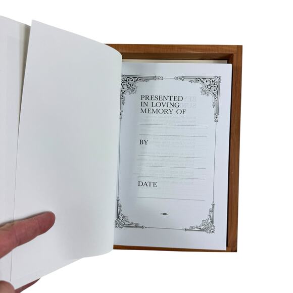 Holy Bible White Hardcover Remembrance Edition Cedar Box Hinged Case - Picture 3 of 5